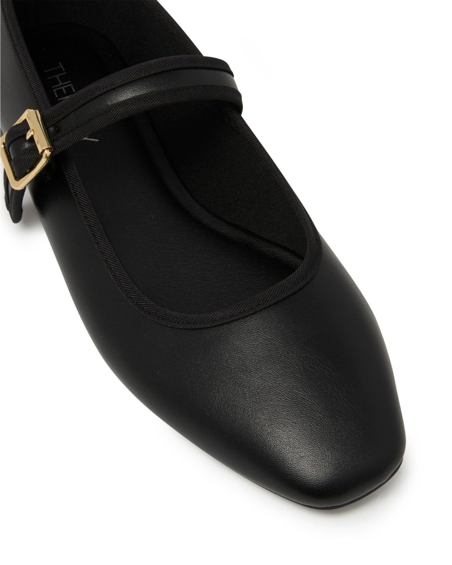 Flats Therapy Shoes | Faze Ballet Flat Black Smooth