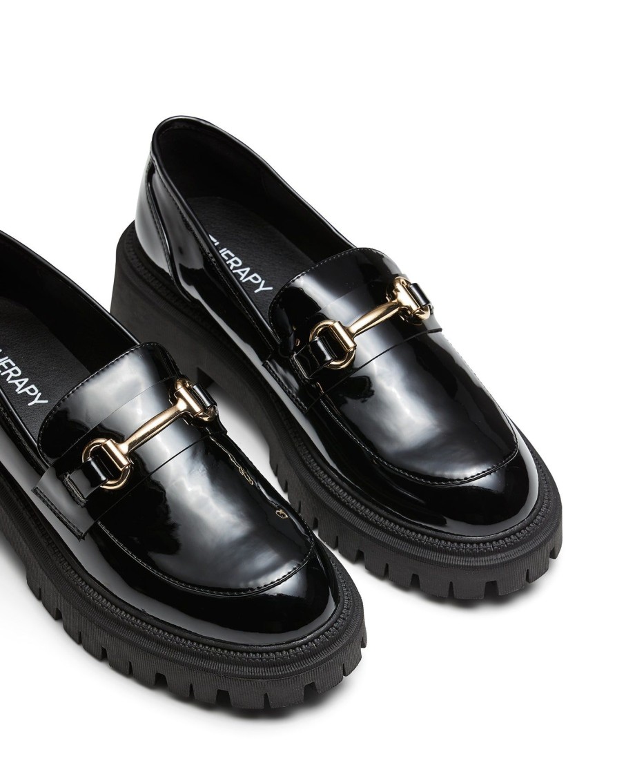 Flats Therapy Shoes | Extra Loafer Black Patent