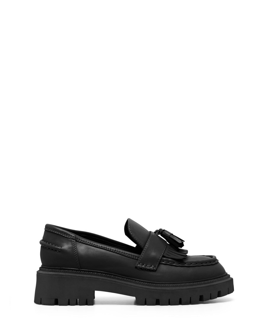 Flats Therapy Shoes | Exed Loafer Black Smooth