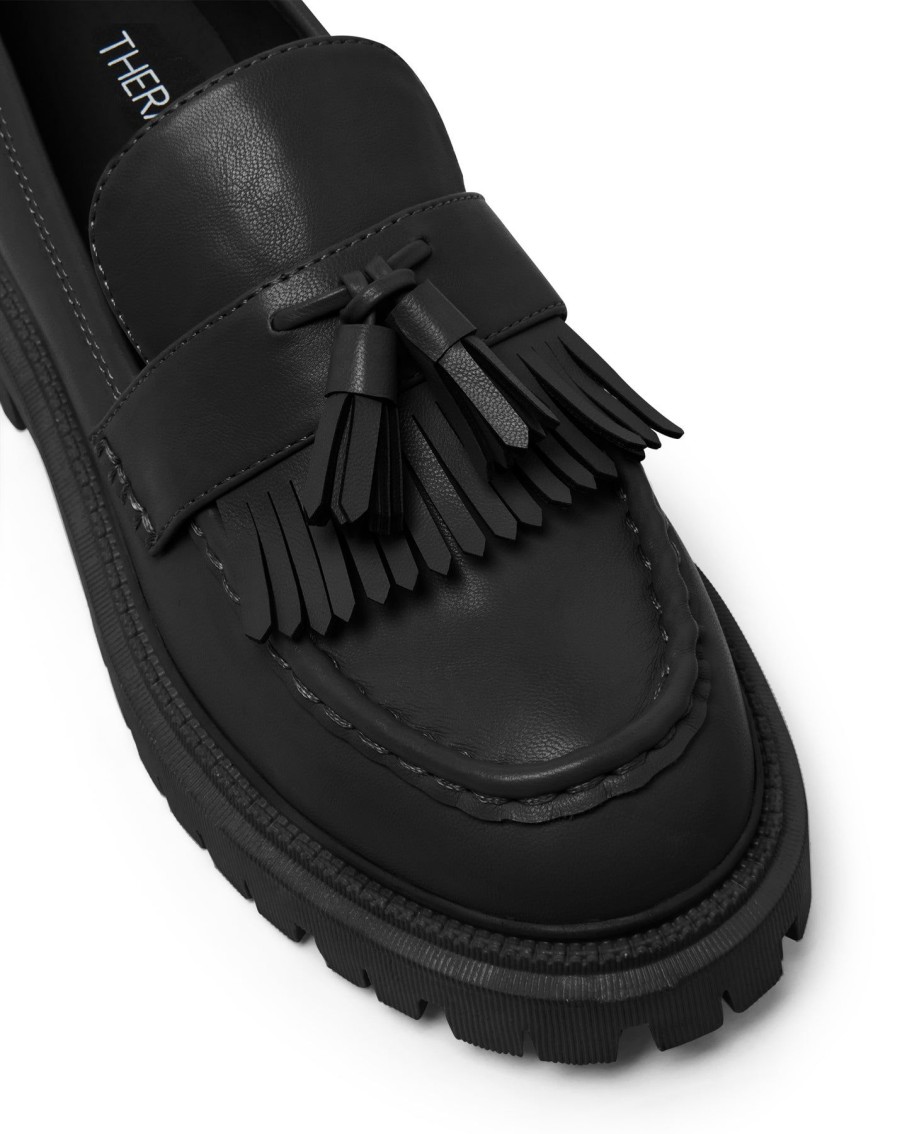 Flats Therapy Shoes | Exed Loafer Black Smooth