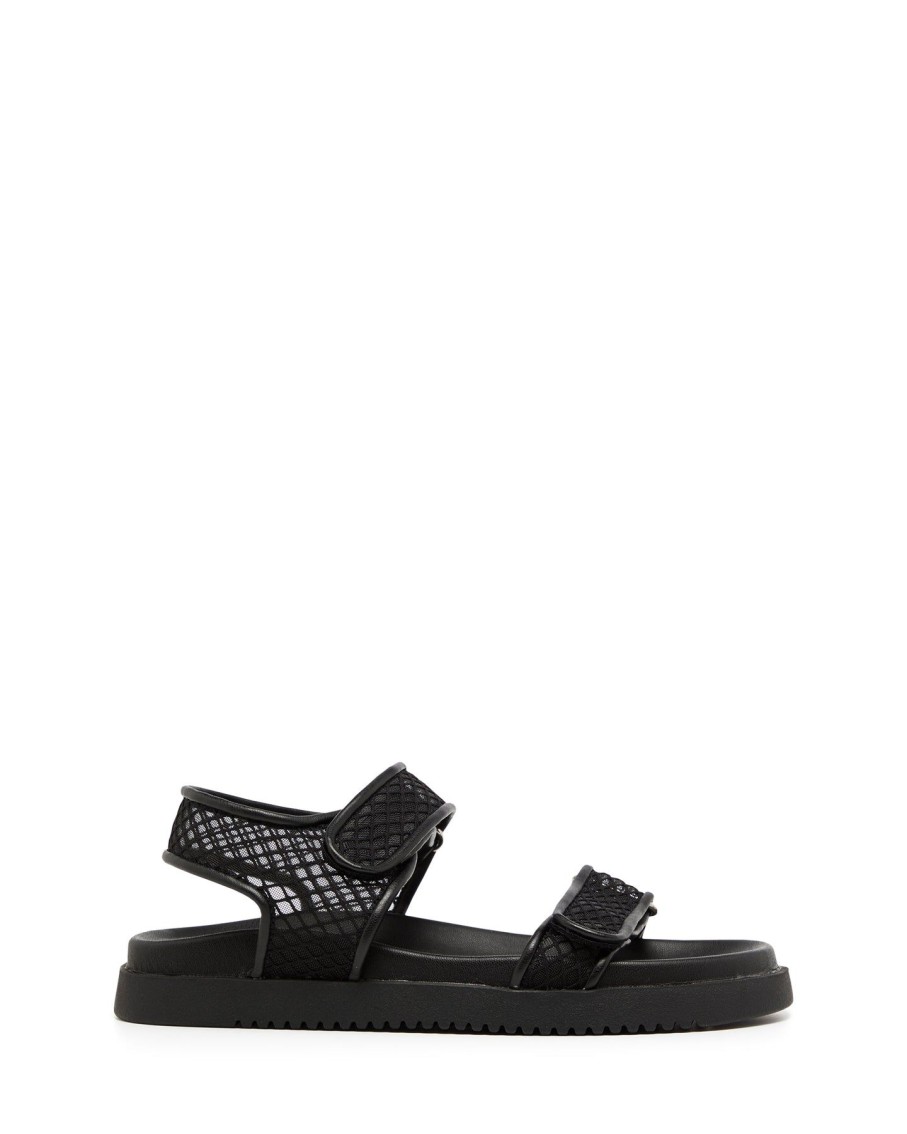 Flats Therapy Shoes | Rhode Mesh Sandal Black