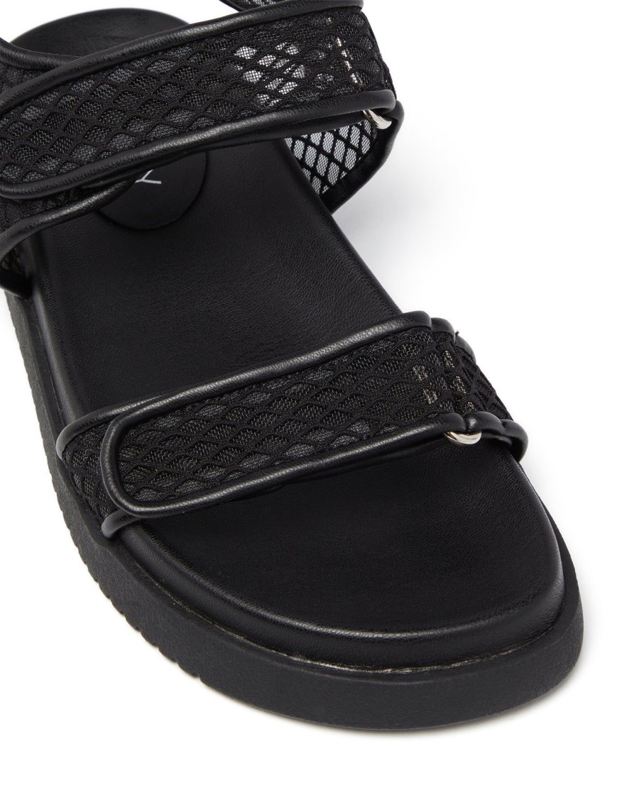 Flats Therapy Shoes | Rhode Mesh Sandal Black