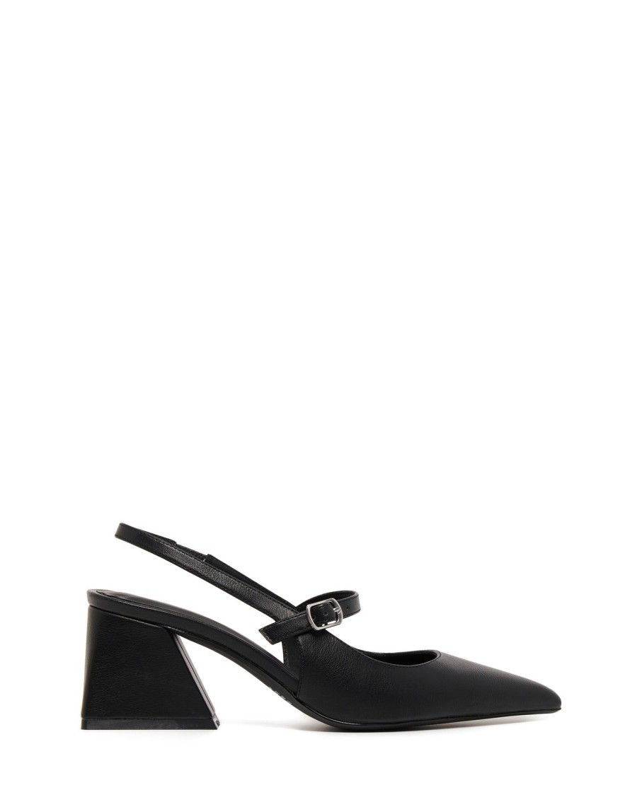 Heels Therapy Shoes | Sharp Heel Black Smooth