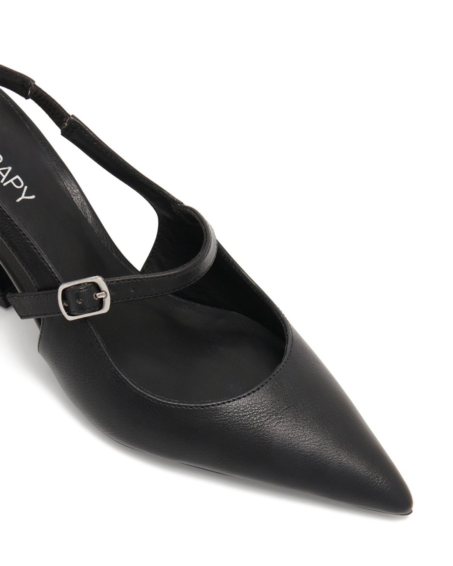 Heels Therapy Shoes | Sharp Heel Black Smooth