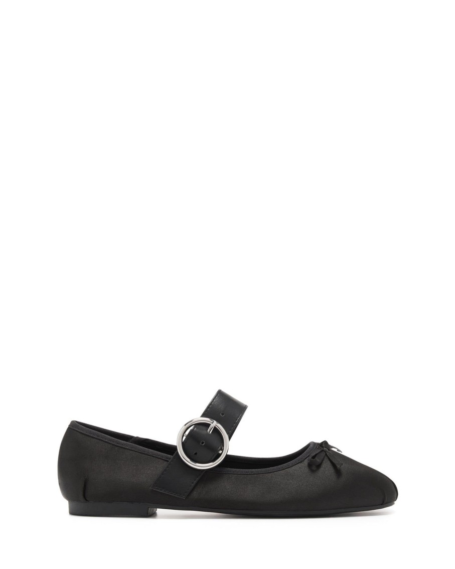 Flats Therapy Shoes | Mesmerize Ballet Flat Black Satin