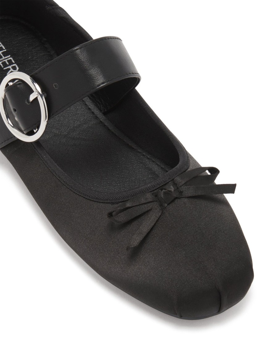 Flats Therapy Shoes | Mesmerize Ballet Flat Black Satin