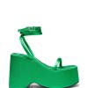 Heels Therapy Shoes | Elevate Platform Heel Green Satin