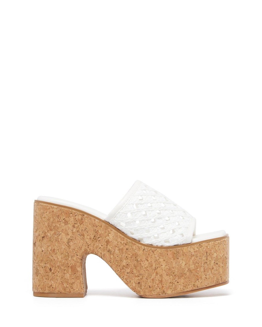 Heels Therapy Shoes | Delirium Platform Heel White Raffia