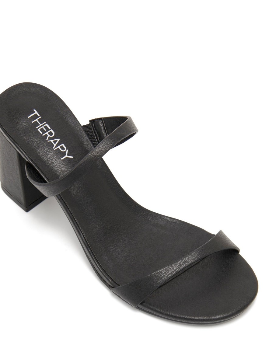 Sandals Therapy Shoes | Kirra Heel Black Smooth